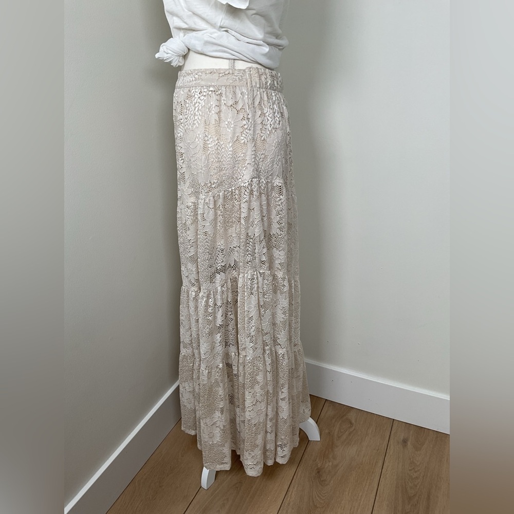 Altar'd State Cream Lace Maxi Skirt - Picture 4 of 11